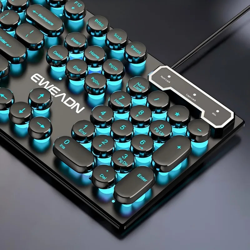 Gaming Keyboard Mouse - مجموعة لوحة مفاتيح وماوس بتصميم ريترو