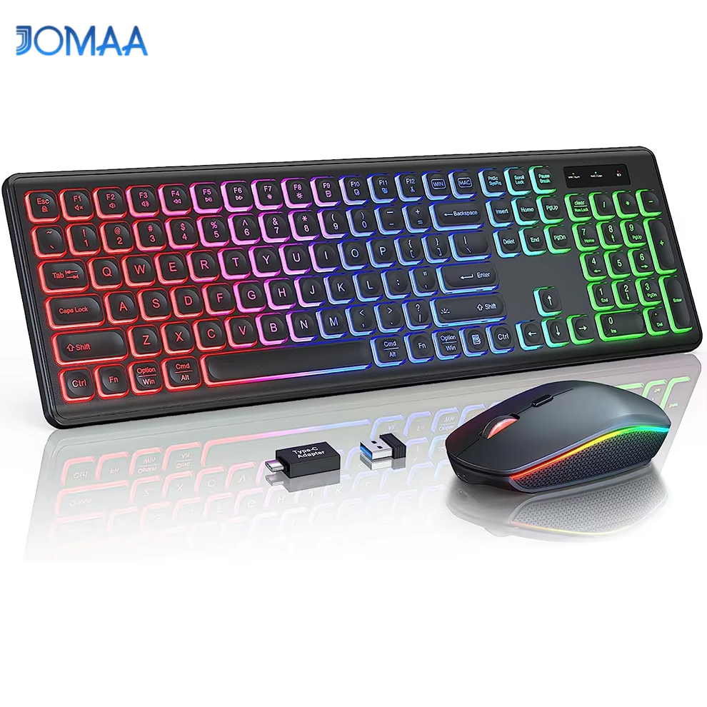 Gaming Keyboard Extension - مجموعة لوحة مفاتيح وماوس لاسلكية بإضاءة