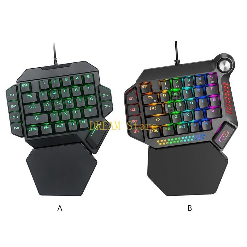 Gaming Keyboard 1 Hand - يد واحدة RGB مضيئة بإضاءة خلفية