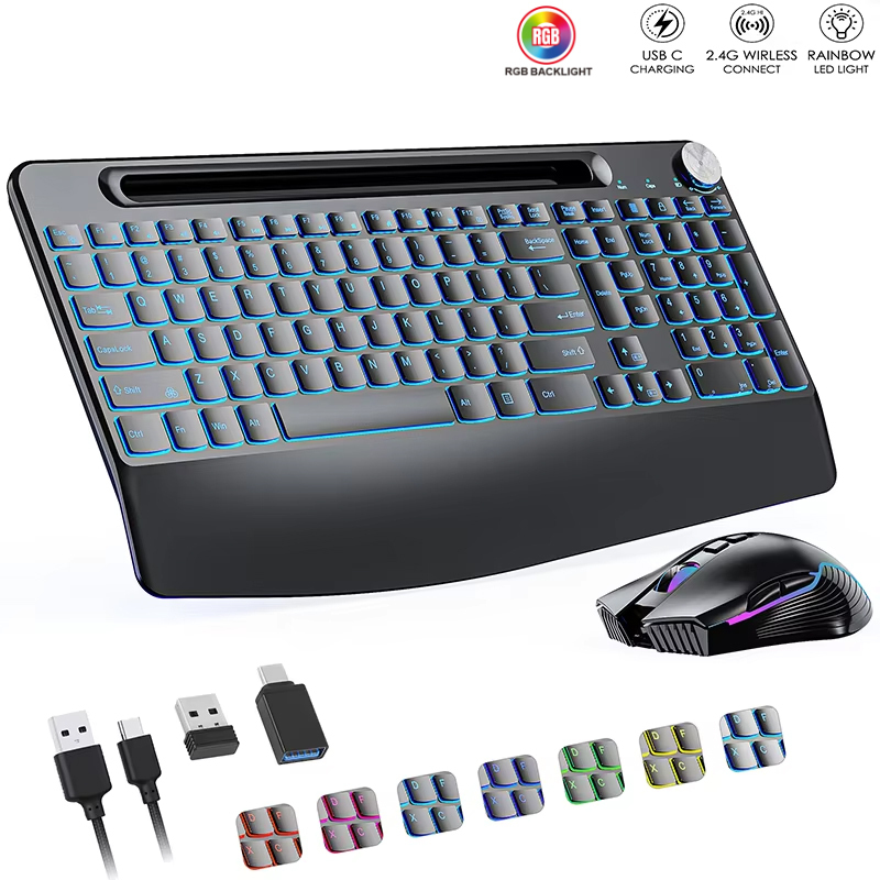 مجموعة ماوس لوحة مفاتيح لاسلكي - مراجعة Gaming Keyboard And Mouse Combo Wireless وسعره