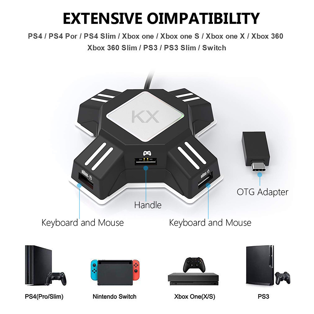محول KX لوحدة تحكم PS4 وPS5، م - مراجعة Gaming Keyboard And Mouse For Xbox وسعره