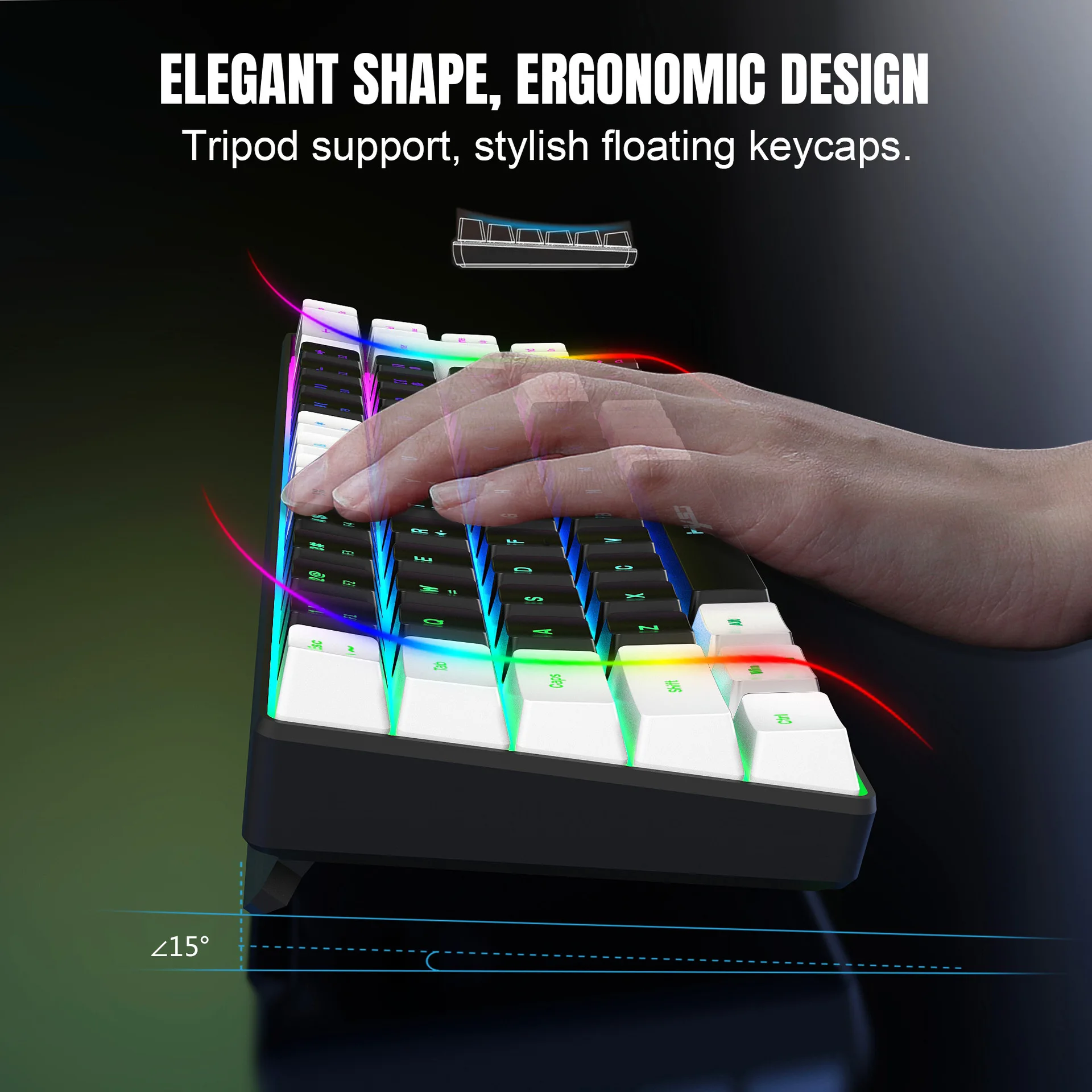 طقم لوحة مفاتيح وماوس مع إضاءة - مراجعة Gaming Keyboard Mini وسعره