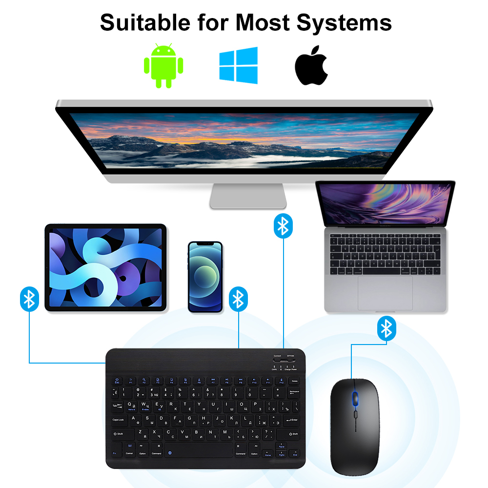 لوحة مفاتيح وماوس بلوتوث لأجهز - مراجعة Gaming Keyboard Mouse Wireless وسعره