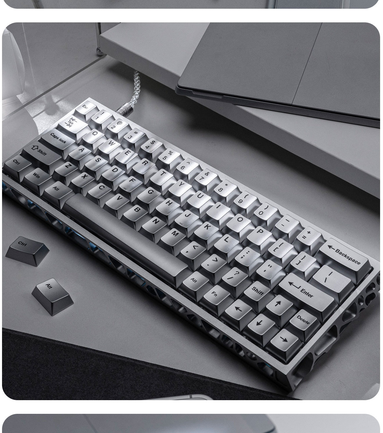 أغطية مفاتيح صغيرة معدنية فضية - مراجعة Gaming Keyboard Extension وسعره