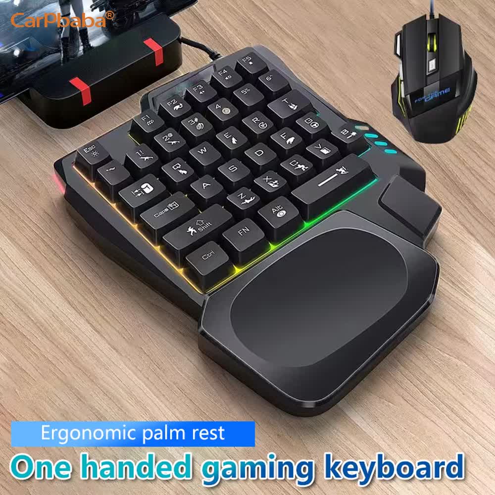 مجموعة ألعاب USB للاستخدام بيد - مراجعة Gaming Keyboard 1 Hand وسعره