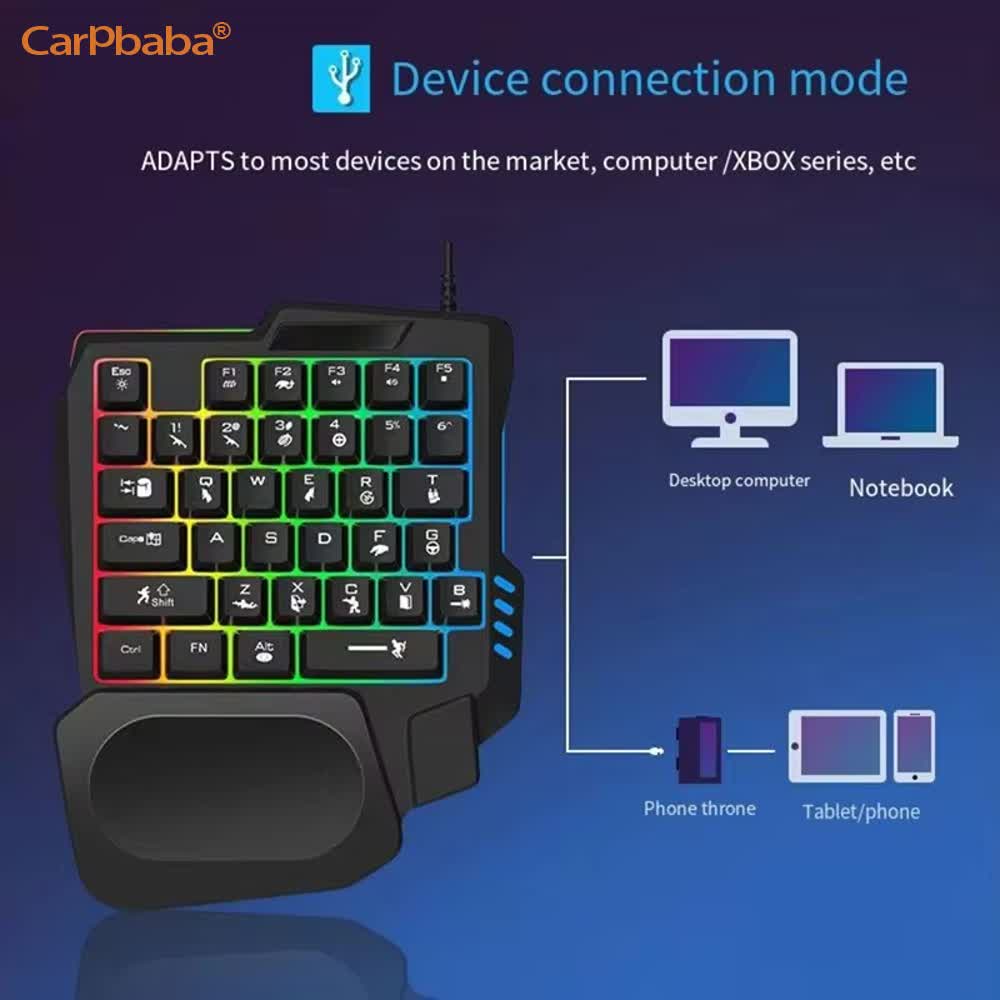 مجموعة ألعاب USB للاستخدام بيد - مراجعة Gaming Keyboard 1 Hand وسعره
