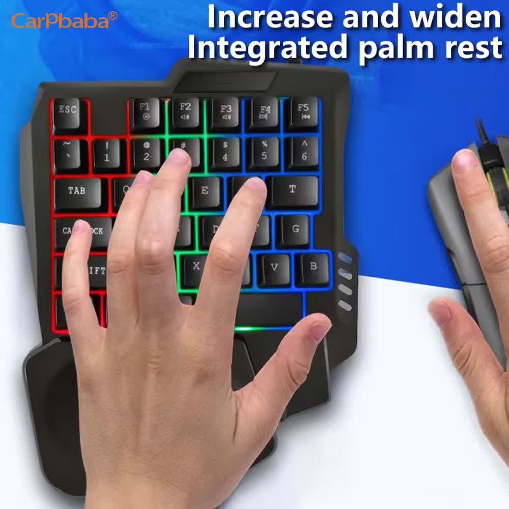مجموعة ألعاب USB للاستخدام بيد - مراجعة Gaming Keyboard 1 Hand وسعره