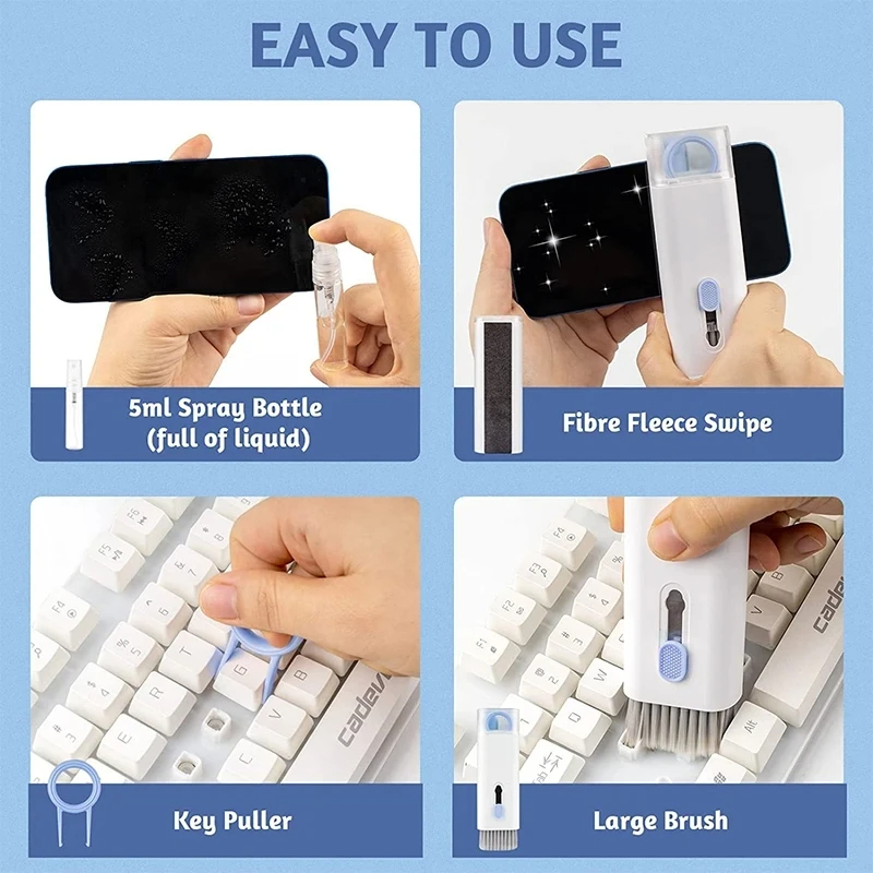 7 في 1 مجموعة فرشاة تنظيف لوحة - مراجعة Keycap Puller Ring وسعره
